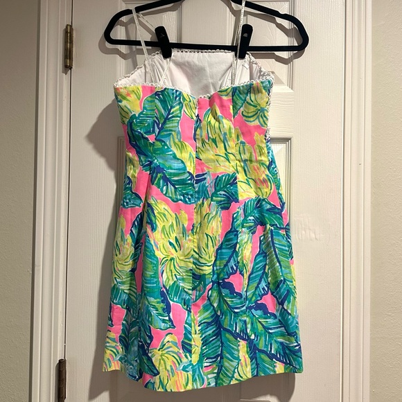 Lilly Pulitzer Brynn Strapless Dress In Pink Sunset Pattern Size 2 - Picture 13 of 13